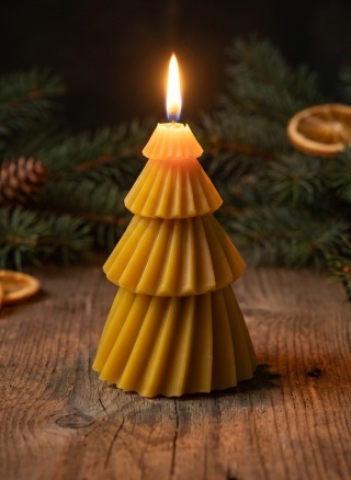 Choinka duża - świeczka z wosku pszczelego